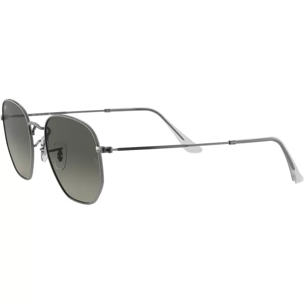 RayBan Rb3548n Hexagonal Flat Lens SunglassesGunmetalLight Grey Gradient Dark Grey