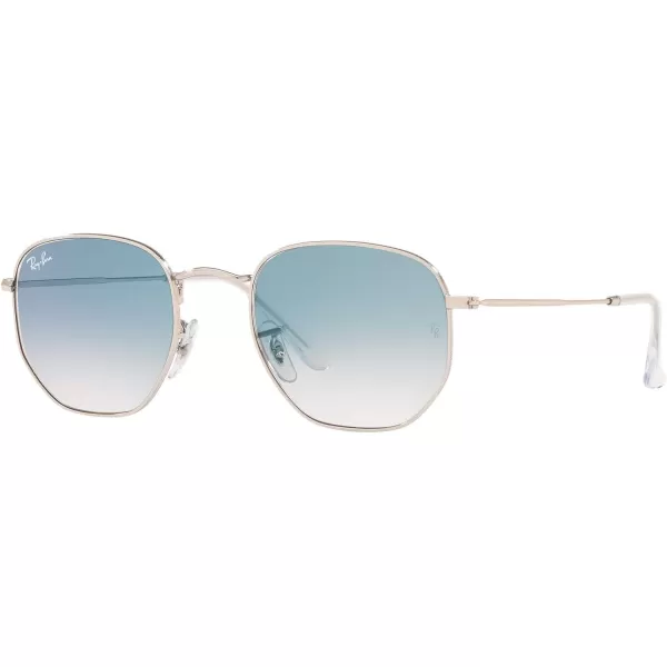 RayBan Rb3548n Hexagonal Flat Lens SunglassesSilverClear Gradient Blue