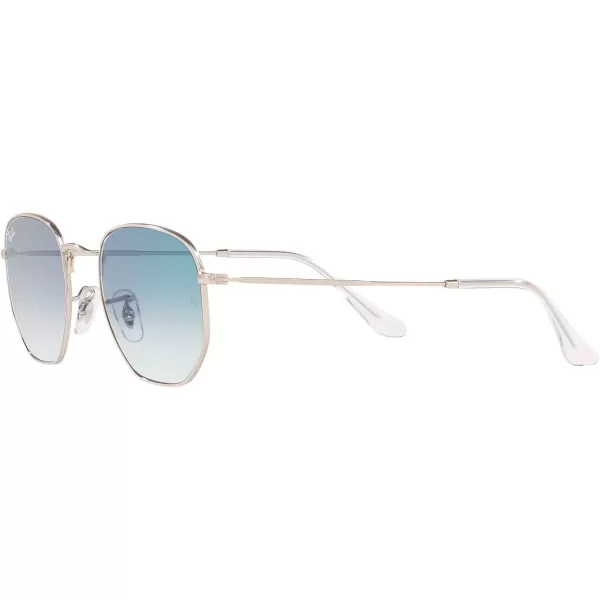 RayBan Rb3548n Hexagonal Flat Lens SunglassesSilverClear Gradient Blue