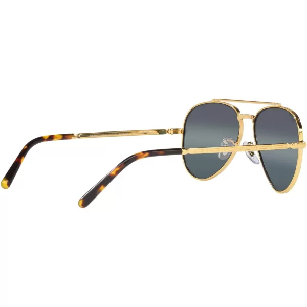 RayBan Rb3625 New Aviator Pilot SunglassesLegend GoldPolarized Clear Gradient Dark Blue