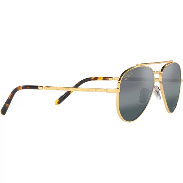 RayBan Rb3625 New Aviator Pilot SunglassesLegend GoldPolarized Clear Gradient Dark Blue