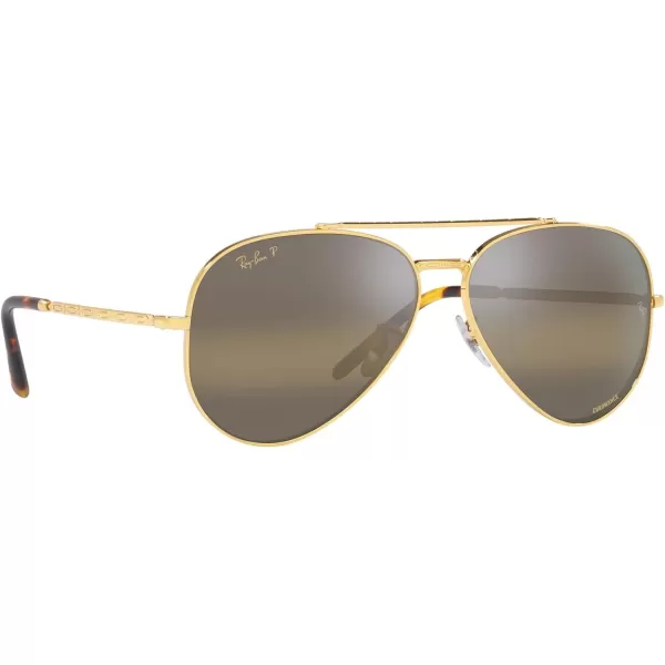 RayBan Rb3625 New Aviator Pilot SunglassesLegend GoldPolarized Clear Gradient Dark Brown