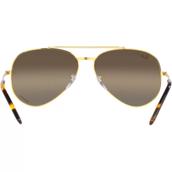 RayBan Rb3625 New Aviator Pilot SunglassesLegend GoldPolarized Clear Gradient Dark Brown