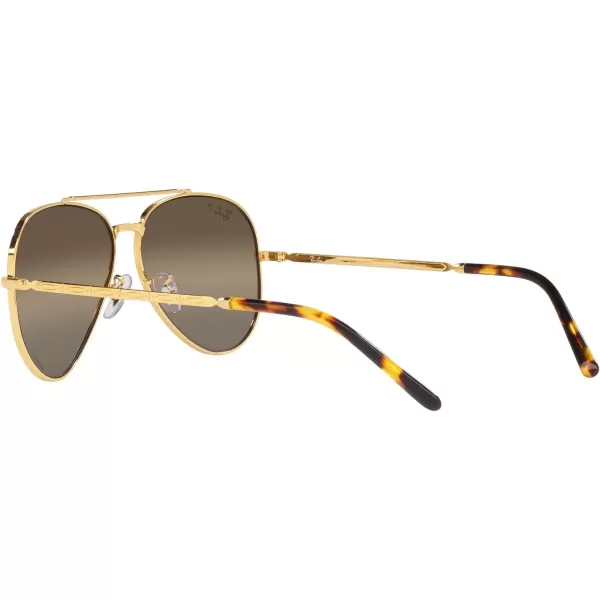 RayBan Rb3625 New Aviator Pilot SunglassesLegend GoldPolarized Clear Gradient Dark Brown