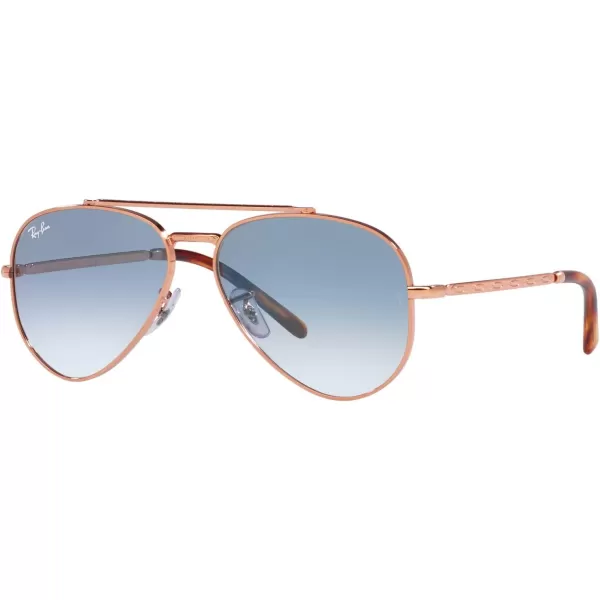 RayBan Rb3625 New Aviator Pilot SunglassesRose GoldClear Gradient Blue