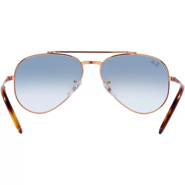 RayBan Rb3625 New Aviator Pilot SunglassesRose GoldClear Gradient Blue