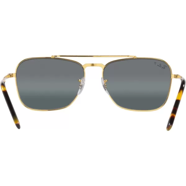 RayBan Rb3636 New Caravan Square SunglassesLegend GoldPolarized Clear Gradient Dark Blue