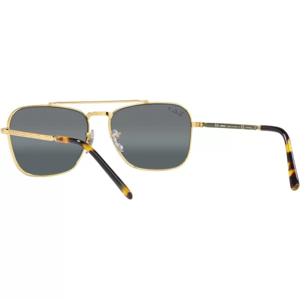 RayBan Rb3636 New Caravan Square SunglassesLegend GoldPolarized Clear Gradient Dark Blue