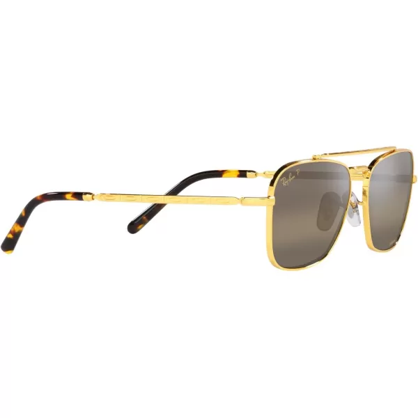 RayBan Rb3636 New Caravan Square SunglassesLegend GoldPolarized Clear Gradient Dark Brown