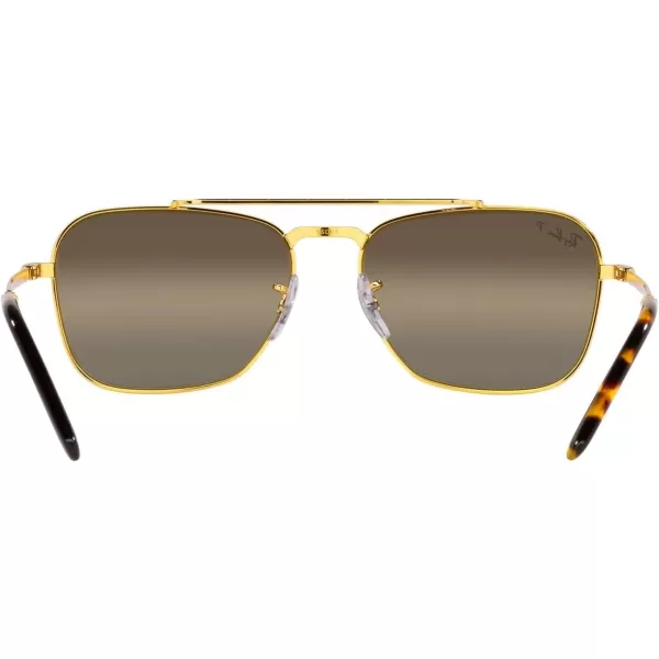 RayBan Rb3636 New Caravan Square SunglassesLegend GoldPolarized Clear Gradient Dark Brown