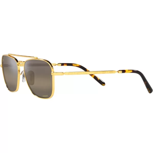 RayBan Rb3636 New Caravan Square SunglassesLegend GoldPolarized Clear Gradient Dark Brown