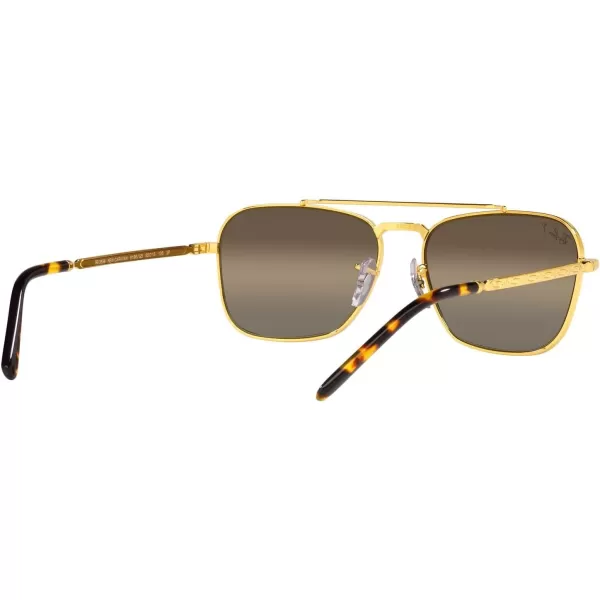 RayBan Rb3636 New Caravan Square SunglassesLegend GoldPolarized Clear Gradient Dark Brown