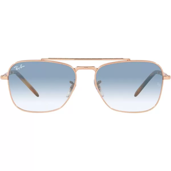 RayBan Rb3636 New Caravan Square SunglassesRose GoldClear Gradient Blue