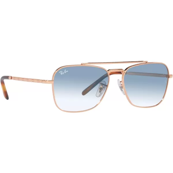 RayBan Rb3636 New Caravan Square SunglassesRose GoldClear Gradient Blue