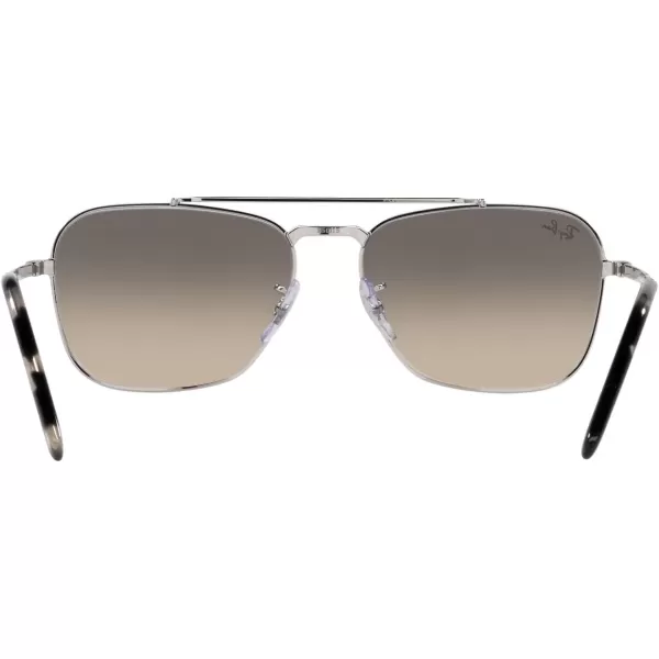 RayBan Rb3636 New Caravan Square SunglassesSilverClear Gradient Grey