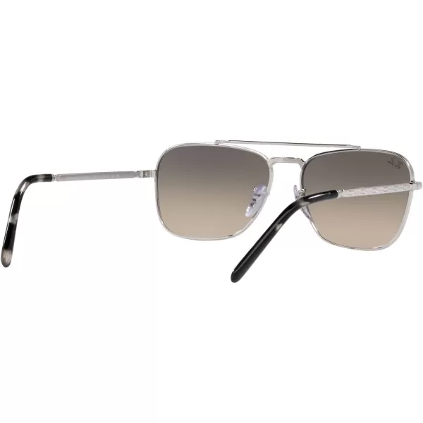 RayBan Rb3636 New Caravan Square SunglassesSilverClear Gradient Grey