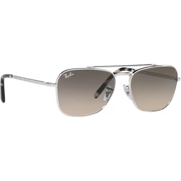 RayBan Rb3636 New Caravan Square SunglassesSilverClear Gradient Grey