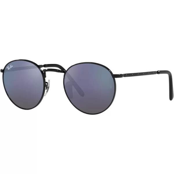 RayBan Rb3637 New Round SunglassesBlackGreen Mirrored Blue