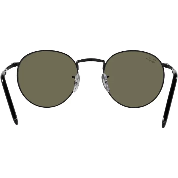 RayBan Rb3637 New Round SunglassesBlackGreen Mirrored Blue