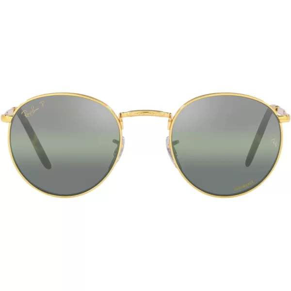 RayBan Rb3637 New Round SunglassesLegend GoldPolarized Clear Gradient Dark Green