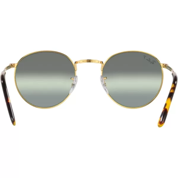 RayBan Rb3637 New Round SunglassesLegend GoldPolarized Clear Gradient Dark Green