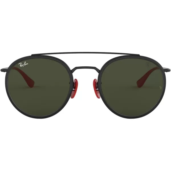 RayBan Rb3647m Scuderia Ferrari Collection Round SunglassesBlackG15 Green