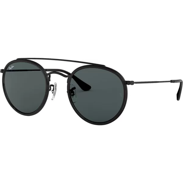 RayBan Rb3647n Double Bridge Round SunglassesBlackBlue