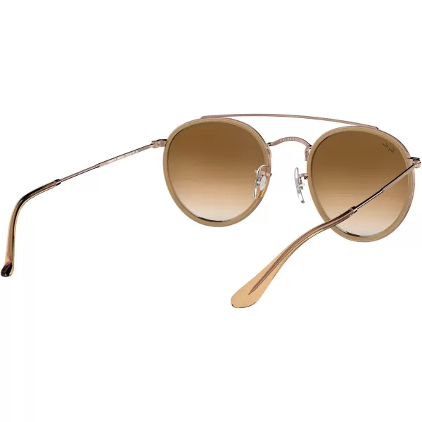 RayBan Rb3647n Double Bridge Round SunglassesCopperClear Gradient Brown