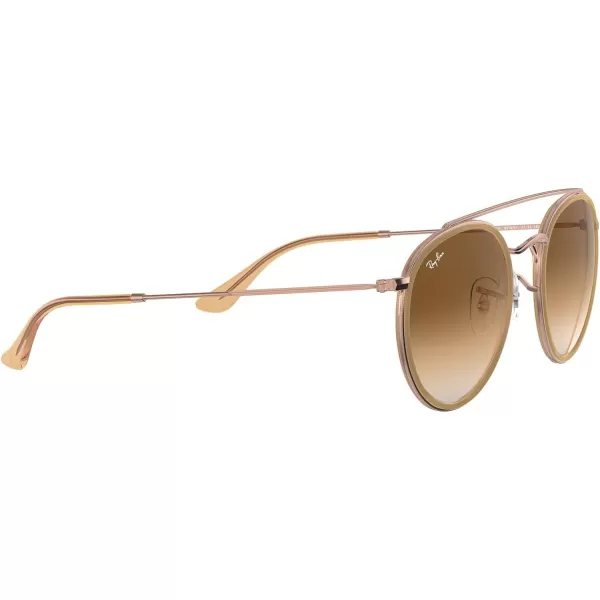 RayBan Rb3647n Double Bridge Round SunglassesCopperClear Gradient Brown