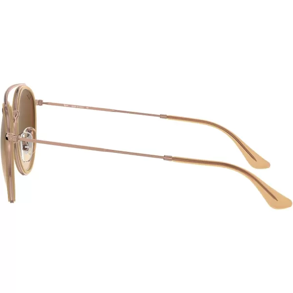 RayBan Rb3647n Double Bridge Round SunglassesCopperClear Gradient Brown