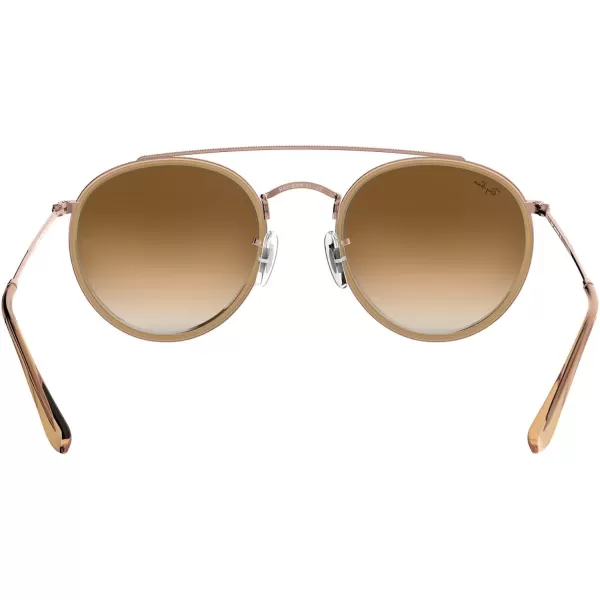 RayBan Rb3647n Double Bridge Round SunglassesCopperClear Gradient Brown