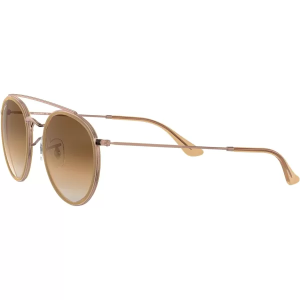 RayBan Rb3647n Double Bridge Round SunglassesCopperClear Gradient Brown