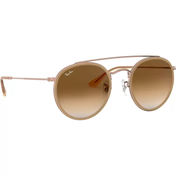 RayBan Rb3647n Double Bridge Round SunglassesCopperClear Gradient Brown