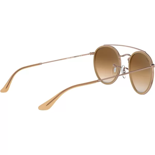 RayBan Rb3647n Double Bridge Round SunglassesCopperClear Gradient Brown