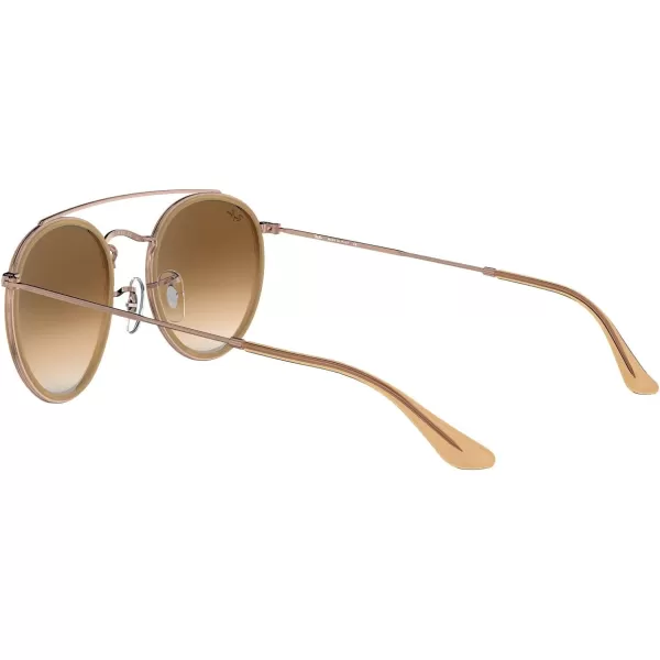 RayBan Rb3647n Double Bridge Round SunglassesCopperClear Gradient Brown