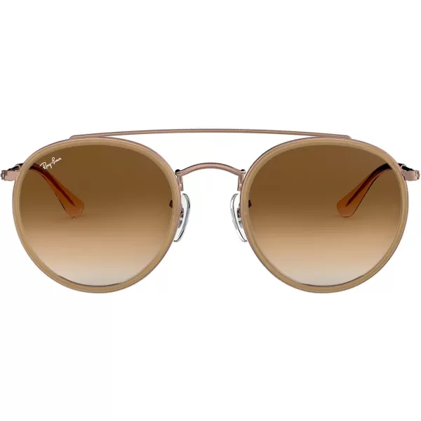 RayBan Rb3647n Double Bridge Round SunglassesCopperClear Gradient Brown