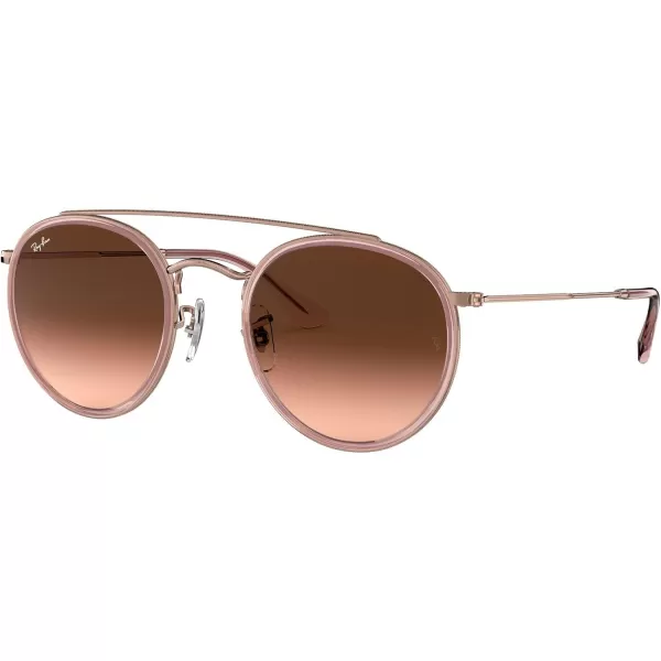 RayBan Rb3647n Double Bridge Round SunglassesCopperPink Gradient Brown