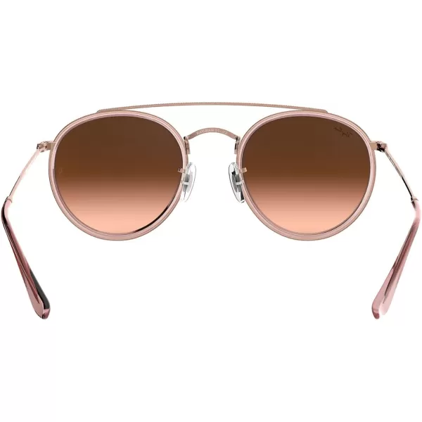 RayBan Rb3647n Double Bridge Round SunglassesCopperPink Gradient Brown