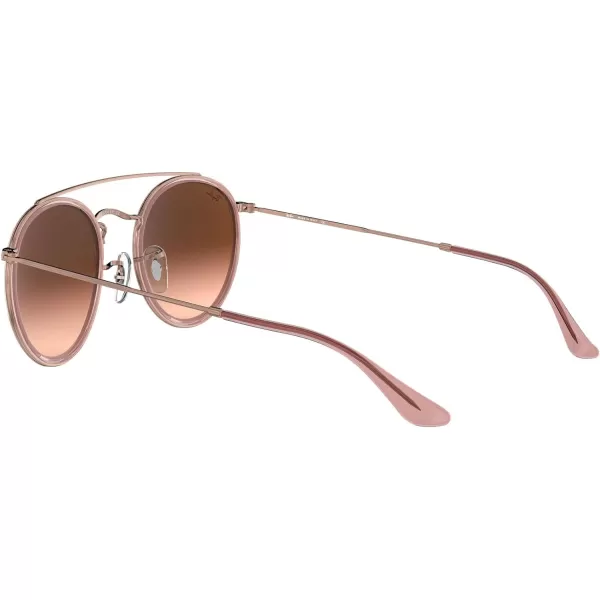 RayBan Rb3647n Double Bridge Round SunglassesCopperPink Gradient Brown