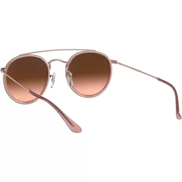 RayBan Rb3647n Double Bridge Round SunglassesCopperPink Gradient Brown