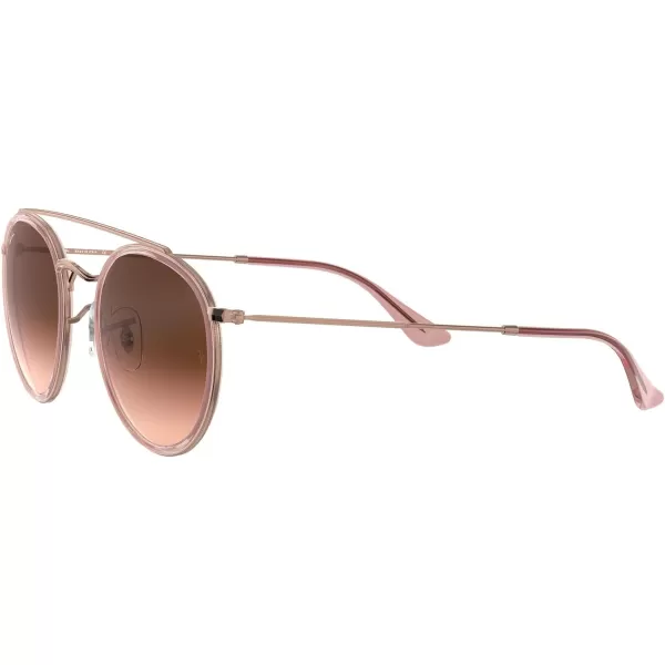 RayBan Rb3647n Double Bridge Round SunglassesCopperPink Gradient Brown