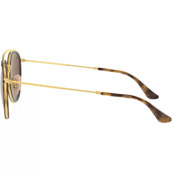 RayBan Rb3647n Double Bridge Round SunglassesGoldPolarized B15 Brown