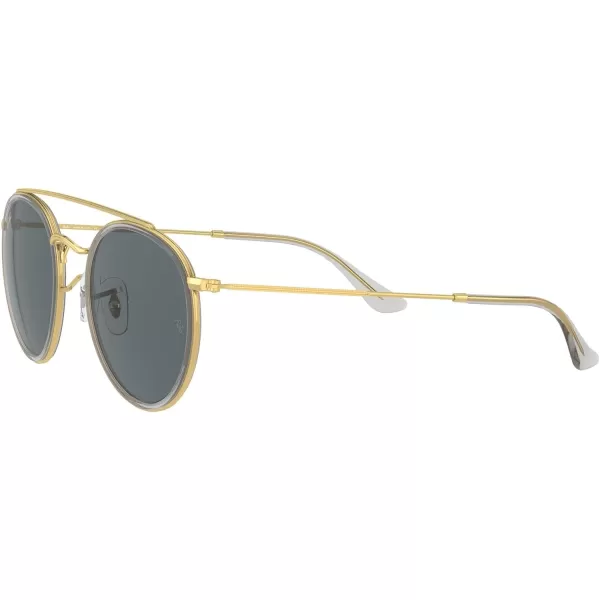 RayBan Rb3647n Double Bridge Round SunglassesLegend GoldBlue