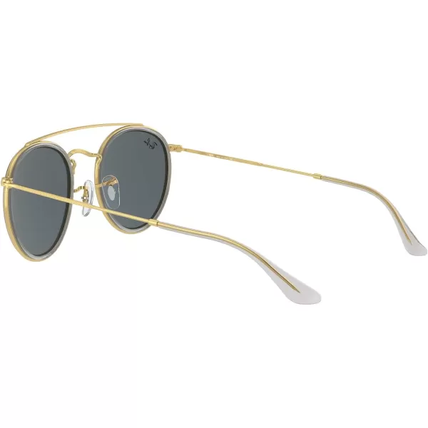 RayBan Rb3647n Double Bridge Round SunglassesLegend GoldBlue