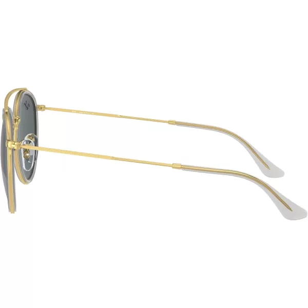 RayBan Rb3647n Double Bridge Round SunglassesLegend GoldBlue