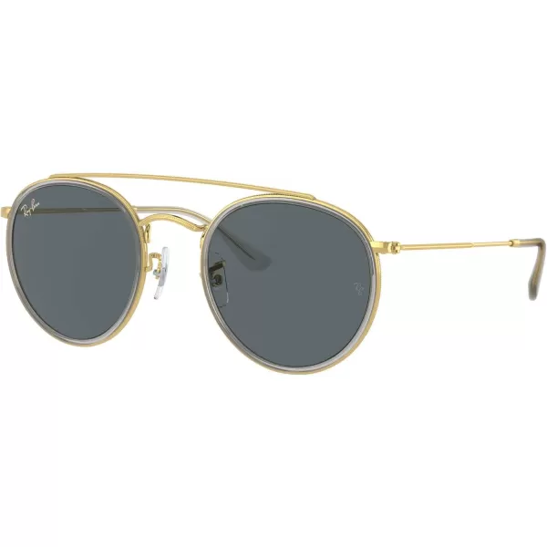 RayBan Rb3647n Double Bridge Round SunglassesLegend GoldBlue
