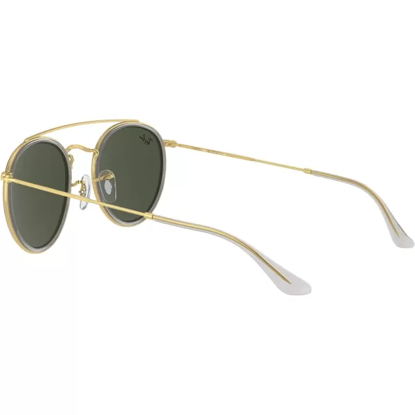 RayBan Rb3647n Double Bridge Round SunglassesLegend GoldG15 Green