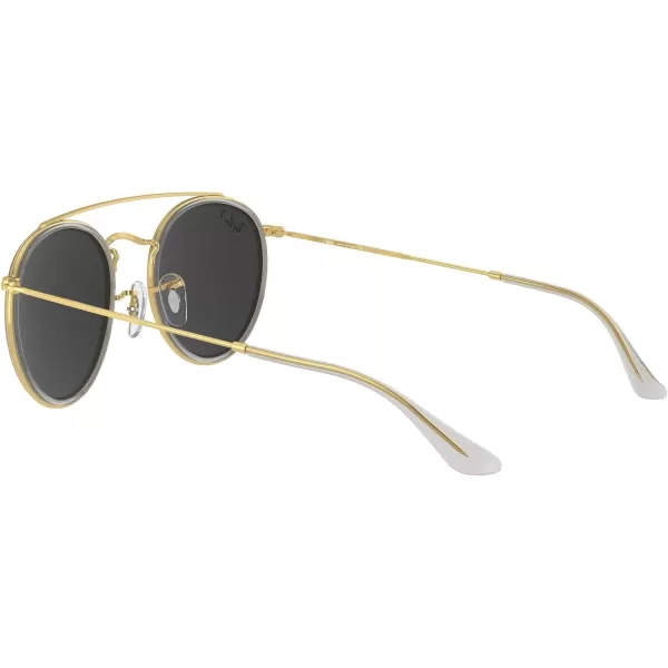 RayBan Rb3647n Double Bridge Round SunglassesLegend GoldPolarized Black