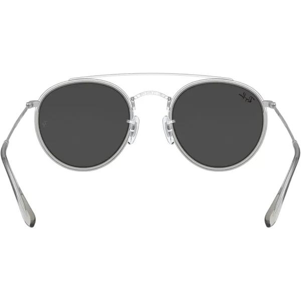 RayBan Rb3647n Double Bridge Round SunglassesSilverDark Grey