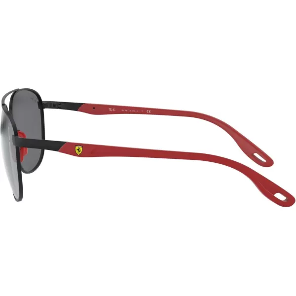 RayBan Rb3659m Scuderia Ferrari Collection Square SunglassesMatte BlackGrey Mirrored Silver